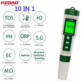 China 10 in 1 PH/TDS/EC/SALT/TEMP/S.G/ORP/H2/Fertile/Resistivity Water Quality Monitor 10 in 1 PH/TDS/EC/SALT/TEMP/S.G/ORP/H2/Fertile/Resistivity Water Quality Monitor company