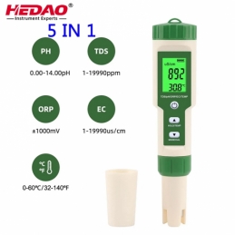 China 5 In 1 PH / TDS / EC / ORP / Temperature Tester with backlight 5 In 1 PH / TDS / EC / ORP / Temperature Tester with backlight company