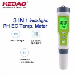 China 3 IN 1 PH EC Temp water quality tester backlight 3 IN 1 PH EC Temp water quality tester backlight company